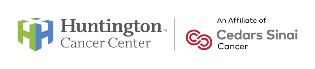 Logos: Huntington Cancer Center - An affiliate of Cedars-Sinai Cancer