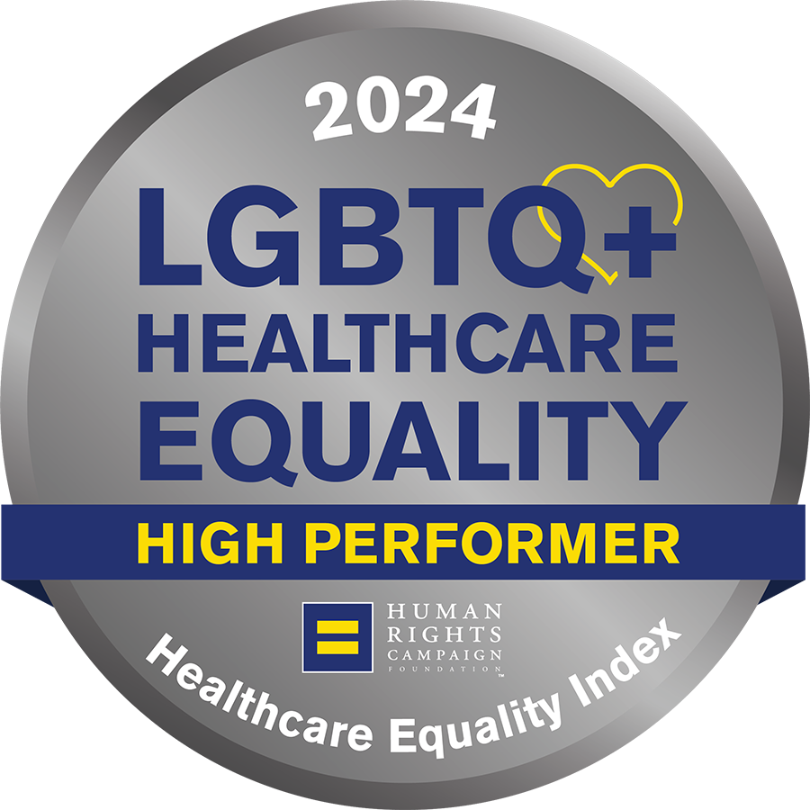 Award/badge: 2024 LGBTQ+ healthcare equality high performer - healthcare equality index